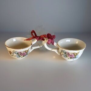 2 Teacup (s) Decorative Tea Light Candle Cup Ornament Butterfly Spring Floral